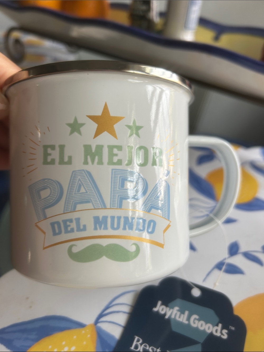 El Mejor Papá Del Mundo White Enamel-Look Mug
